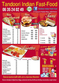 Carte du Tandoori Fast-Food à Béziers