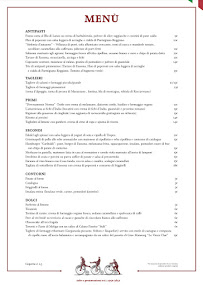 Menu / carte de La Società dei Carbonari à Turin