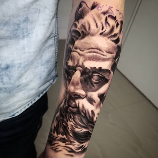 Explore tattoo sleeve skull ideas, creative tattoo ideas in Las Vegas, available at Club Tattoo