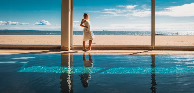 Pool of heated sea water