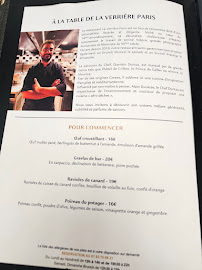 Restaurant français La Verrière PARIS à Paris (le menu)