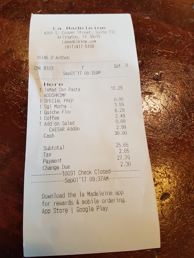 Cafe «la Madeleine French Bakery & Café», reviews and photos, 4201 S Cooper St #731, Arlington, TX 76015, USA