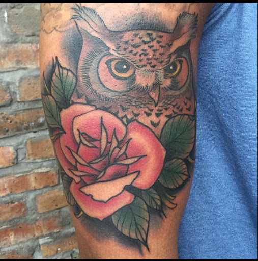 Explore neck tattoo idea, creative tattoo ideas in Tallmadge, available at Killjoy tattoo