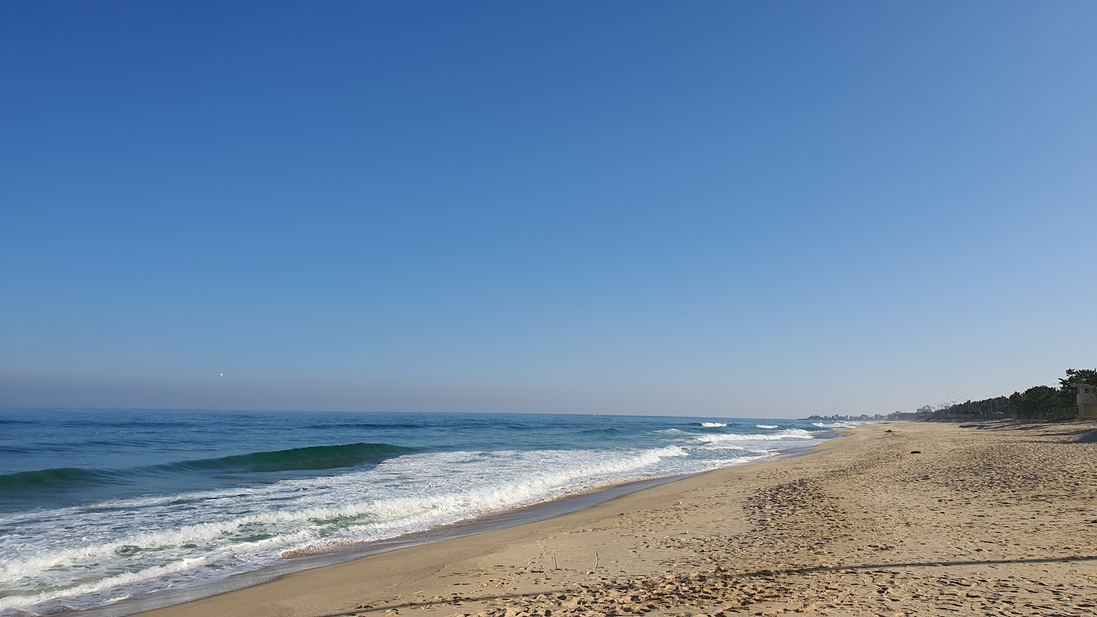 Foto de Wonpo Beach com areia brilhante superfície
