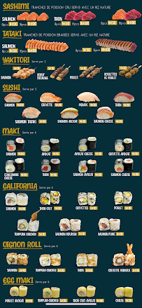 Menu du Sunset Sushi à Louviers