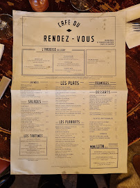 Restaurant Café du Rendez-Vous à Paris (le menu)