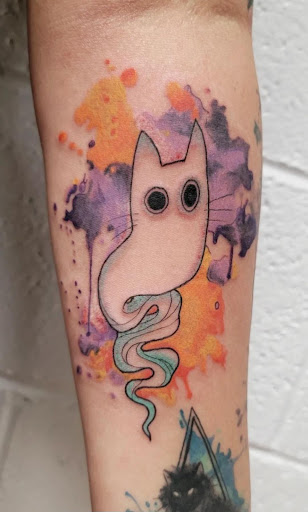 Explore evil angel tattoo ideas, creative tattoo ideas in Fort Collins, available at Solana Tattoo Company