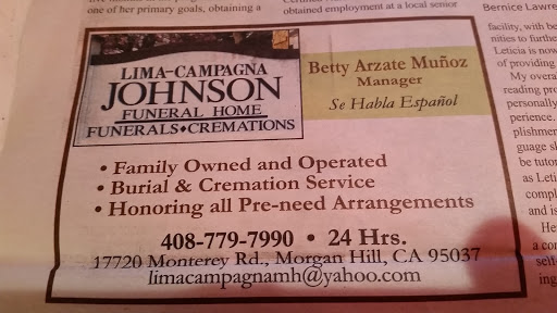 Funeral Home «Lima-Campagna-Johnson Funeral Home», reviews and photos, 17720 Monterey Rd, Morgan Hill, CA 95037, USA