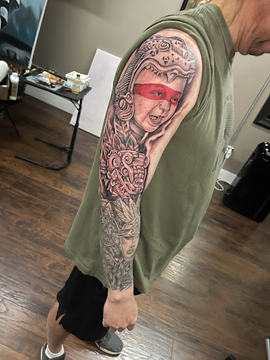 Explore tattoo face ideas, creative tattoo ideas in Roanoke, available at Saint Cecilias Art Studio