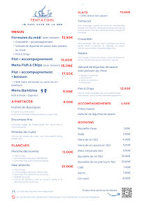 Menu / carte de Tentacool à Montpellier