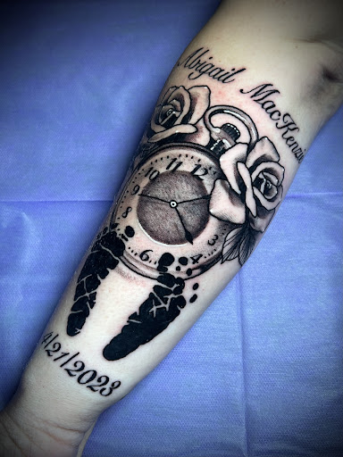 Explore side finger tattoo ideas, creative tattoo ideas in Adrian, available at Ambition Ink