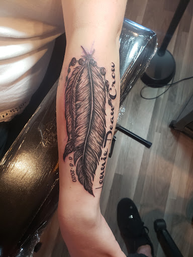 Explore men's words tattoo ideas, creative tattoo ideas in Clarkston, available at Koby Hardy Piercing & Tattoo