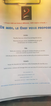 Le 2 rue des Dames à Rennes menu