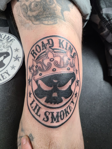 Explore gothic hand tattoo ideas, creative tattoo ideas in Seymour, available at Popseys Electric Tattooing Co.