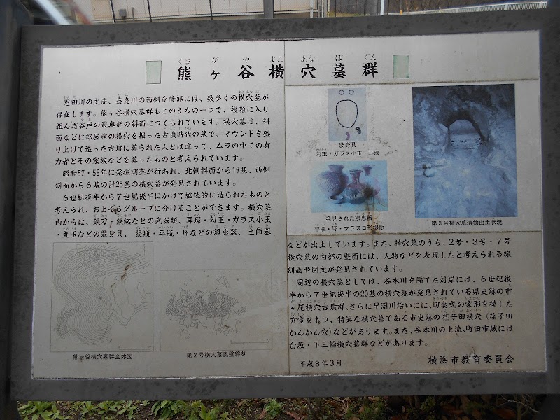 熊ヶ谷横穴墓群の解説板