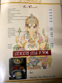 Vinayaka à Bordeaux menu