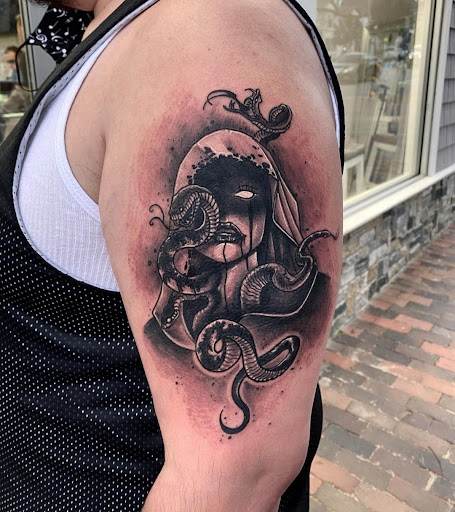 Explore leo and libra tattoo ideas, creative tattoo ideas in Abington, available at Tattoo Galaxy (Abington) Piercing and Custom Tattoos