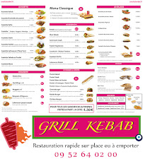 Menu / carte de Grill Kebab à Toulon
