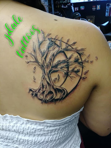 Explore tattoo sleeve black and grey ideas, creative tattoo ideas in Sedalia, available at Skin Thieves Tattoo Studio