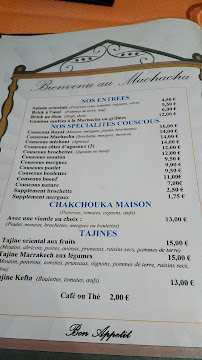 Restaurant marocain Le Machacha à Rouen - menu / carte