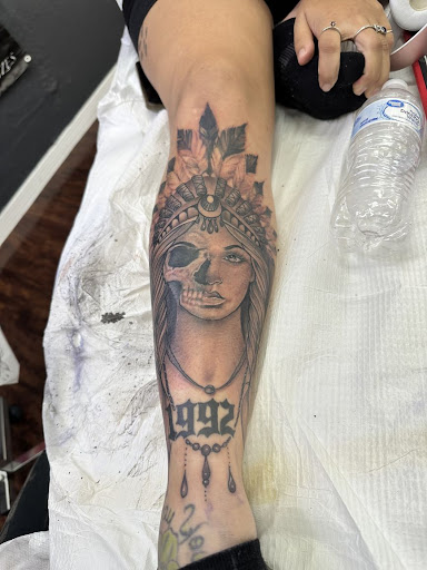 Explore angel tattoo sleeve ideas, creative tattoo ideas in El Paso, available at Art of Ink Studios