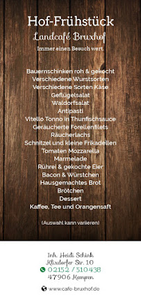 Landcafé Bruxhof à Kempen menu