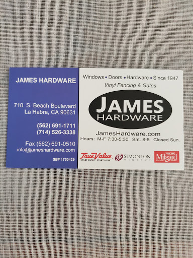 Home Improvement Store «James True Value Hardware», reviews and photos, 710 S Beach Blvd, La Habra, CA 90631, USA