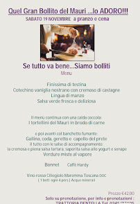 Carte du Trattoria Dentella à Bracca