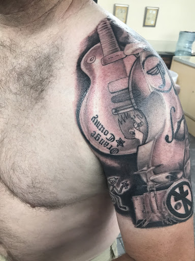 Explore name tattoo ideas chest, creative tattoo ideas in San Marcos, available at Locally Famous Tattoo