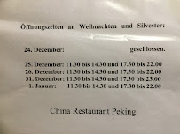 China-Restaurant Peking à Friedrichshafen menu