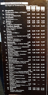 Carte du Pizzeria TorinO à Oberhausen