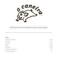 Restaurant Restaurante O Caneira à Almargem do Bispo (le menu)