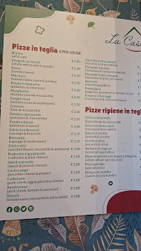 Menu / carte de La Casa del Supplì à Rome