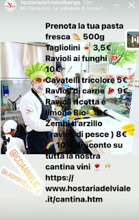 Hostaria del viale à Albenga menu