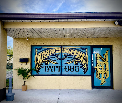 Explore tattoo ideas on the thigh, creative tattoo ideas in Palm Bay, available at Never Enough Tattoos
