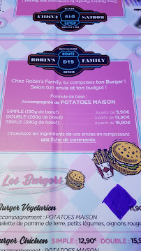 Menu / carte de Robin's Family à Joncherey