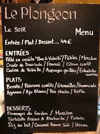 Menu / carte de Le Plongeon à Marseille
