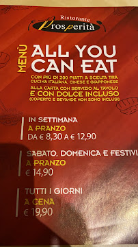 Menu du Prosperità Limbiate à Limbiate