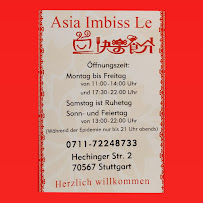 Asia Imbiss Le à Stuttgart menu