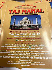 TAJ MAHAL Indisches Spezialitätenrestaurant Ulm à Ulm carte