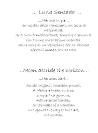 Luna sentada à Venice menu