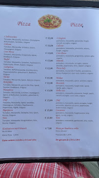 Menu / carte de Pizzeria Wieser à Rasen-Antholz