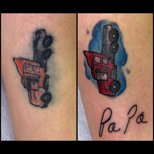 Explore tricep tattoo ideas for men, creative tattoo ideas in Adrian, available at Good Life Tattoo Co.