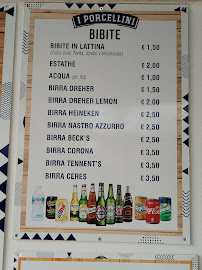 Menu du I Porcellini à Santa Maria al Bagno
