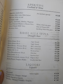 Menu du Caffetteria Ristorante Le Terrazze Castel Sant’Angelo à Rome