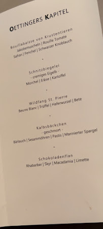 Carte du Oettinger's Restaurant à Fellbach