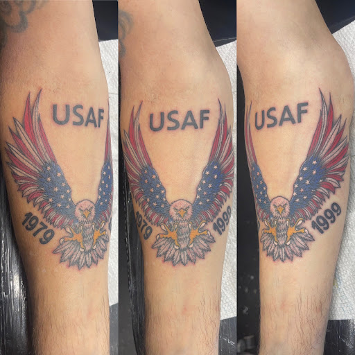 Explore state tattoo ideas, creative tattoo ideas in Conway, available at Saint Voodoo Tattoo