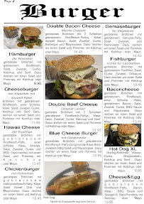 Menu / carte de Cadillac American Diner à Finsterwalde