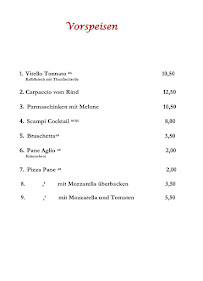 Tinas Pizzeria Ristorante à Idar-Oberstein menu