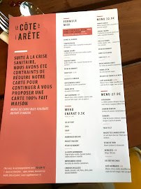 Restaurant La Côte & l'Arête Tours à Tours (le menu)